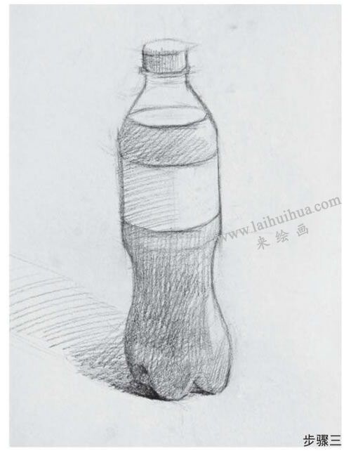 可口可乐瓶素描画法步骤03