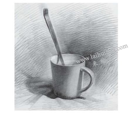 咖啡杯素描画法步骤04