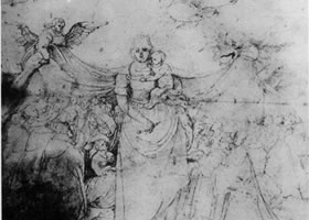 格伦奈华特《密塞利克尔蒂阿的圣母》素描作品