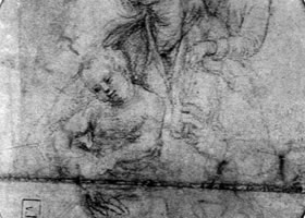 格伦奈华特《有约翰的圣母子》素描作品