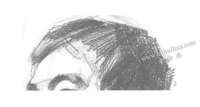 男性头发的素描画法步骤02