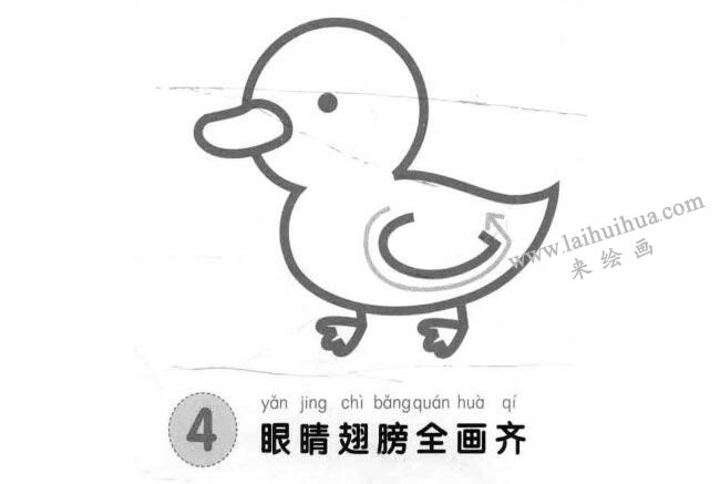 小鸭子儿童画法步骤04