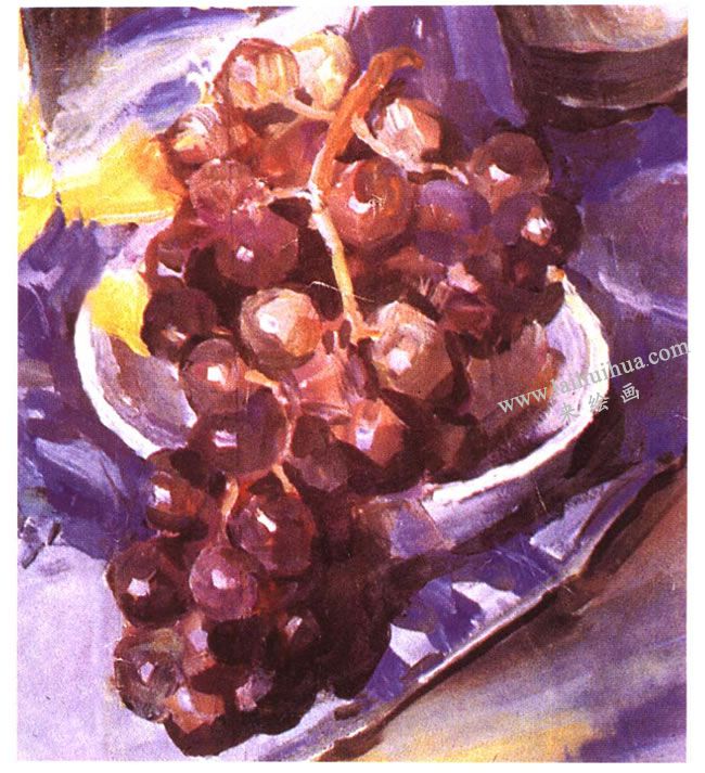 葡萄的水粉画法范例