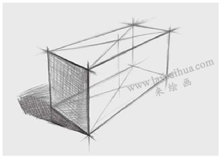 长方体素描的画法步骤04