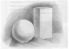 长方体和球体素描画法