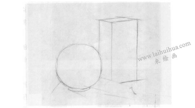 长方体和球体素描画法步骤01