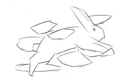 玉兔奔月卡通素描画法绘制步骤01
