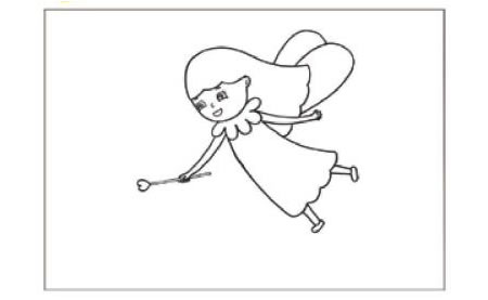 花仙子儿童线描画创作步骤01