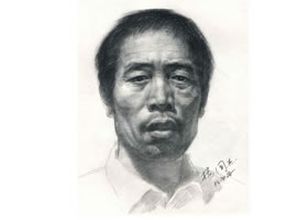 杨国杰中年男子肖像素描画法