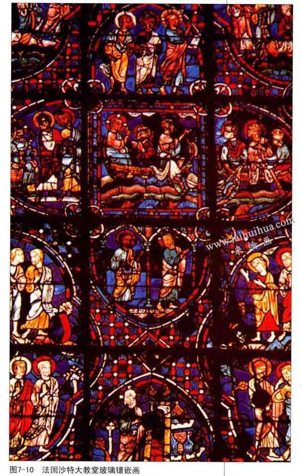 法国沙特大教堂玻璃镶嵌画高清大图