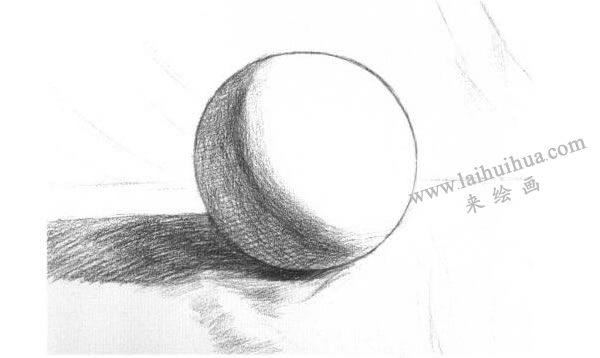 圆球体素描明暗的画法步骤04