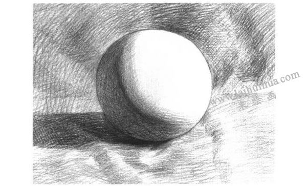 圆球体素描明暗的画法步骤05