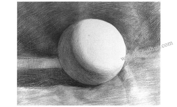 圆球体素描明暗的画法步骤06