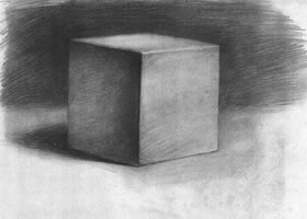 正立方体石膏几何体素描画法