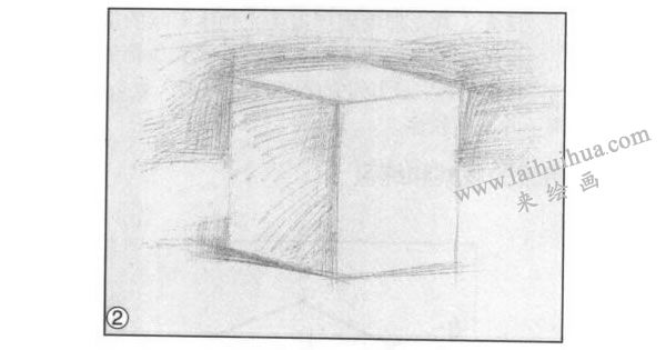 正立方体石膏几何体素描画法步骤图示02