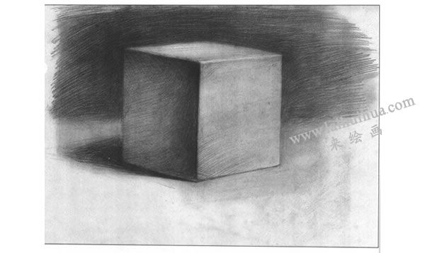 正立方体石膏几何体素描画法步骤图示04