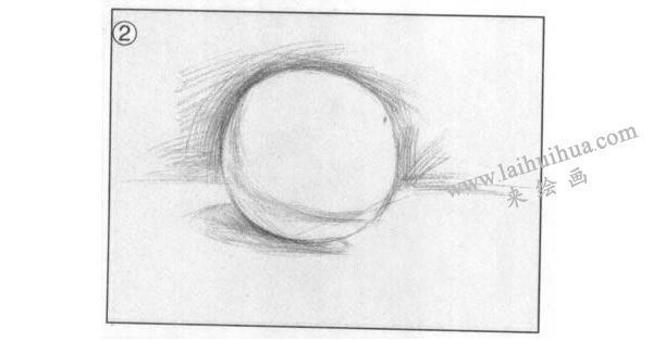 圆球体石膏几何体素描画法步骤图示02
