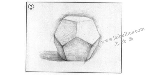 五边形多面体石膏几何体素描画法步骤图示03