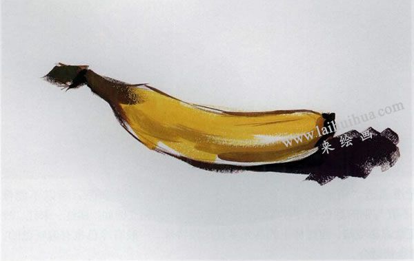 香蕉的水粉画法步骤图示03