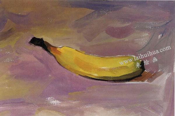 香蕉的水粉画法步骤图示04