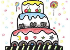 生日蛋糕装饰画作画步骤