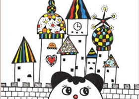 童画故事里的城堡儿童装饰画作画步骤