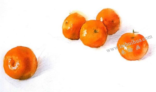 橘子水彩画法步骤图示05