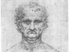 达芬奇《男人半身肖像》素描高清大图