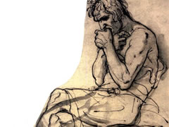 泰奥多尔•籍里柯《坐着的乌格里诺》素描作品欣赏