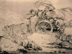 弗拉戈纳尔《暴风雨就要来了的草图》素描作品欣赏