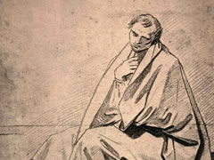 弗拉戈纳尔《坐着的马勒》素描作品欣赏