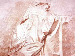 弗拉戈纳尔《站立的主教》素描作品欣赏