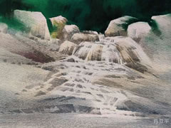 流动的水水彩画画法与步骤图示