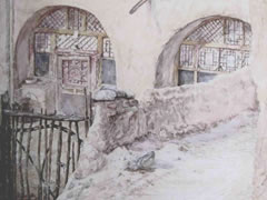 山西《古城墙里》水彩画作品