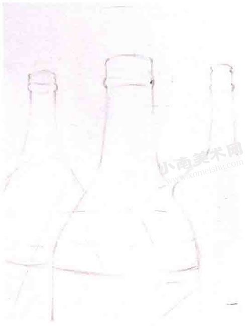 透明的玻璃瓶水彩画绘制步骤图示03