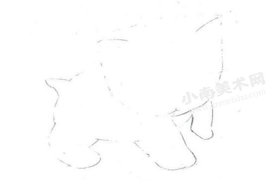 可爱的小猫咪水彩画绘制步骤图示01