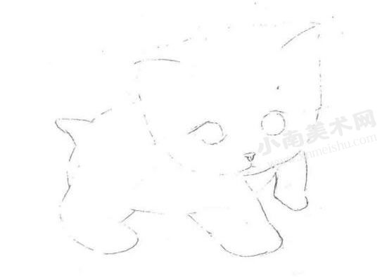 可爱的小猫咪水彩画绘制步骤图示02