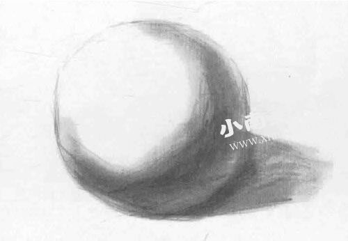 素描石膏球体的画法绘制步骤图示04