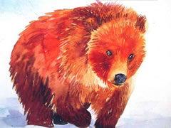 大熊的水彩画绘制步骤图示