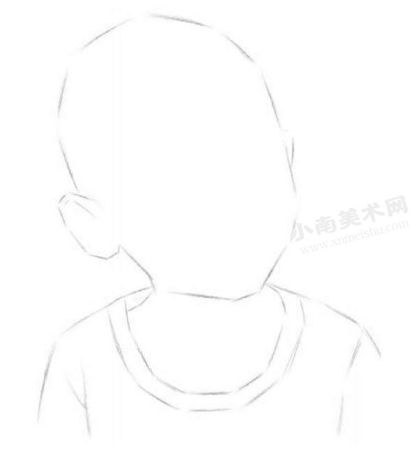快乐的小男孩素描画法绘制步骤图示01