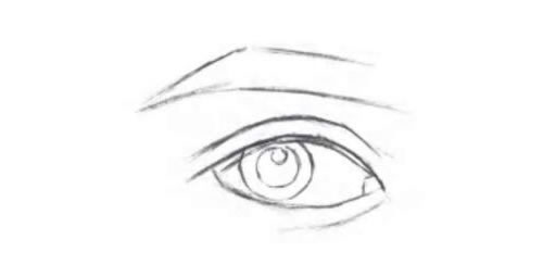 眉毛和眼睛的素描画法步骤图示02