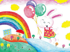 【儿童画教程】好玩的气球彩色铅笔涂画步骤图示