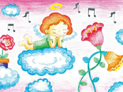 【儿童画教程】小天使彩色铅笔涂画步骤图示