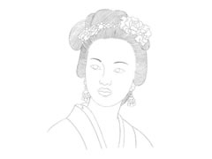 【仕女图】古代仕女的头部白描画法作品赏析