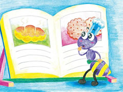 【儿童画教程】蚂蚁厨师彩色铅笔涂画步骤图示