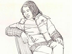 【人物速写】穿茄克的女生速写作画步骤图示
