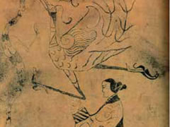 战国时代《龙凤人物图》帛画欣赏