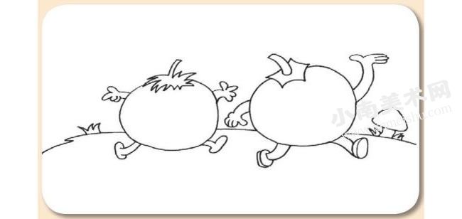 会动的西红柿宝宝卡通画绘制步骤图示03