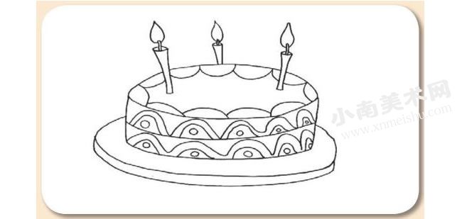 生日蛋糕卡通画绘制步骤图示04