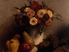 方舟•拉图尔《花卉与水果》油画赏析